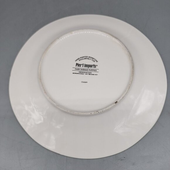 Pier 1 Park Avenue Puppies CHRISTMAS Salad Plate Dogs Dinner Replacement - Picture 2 of 3